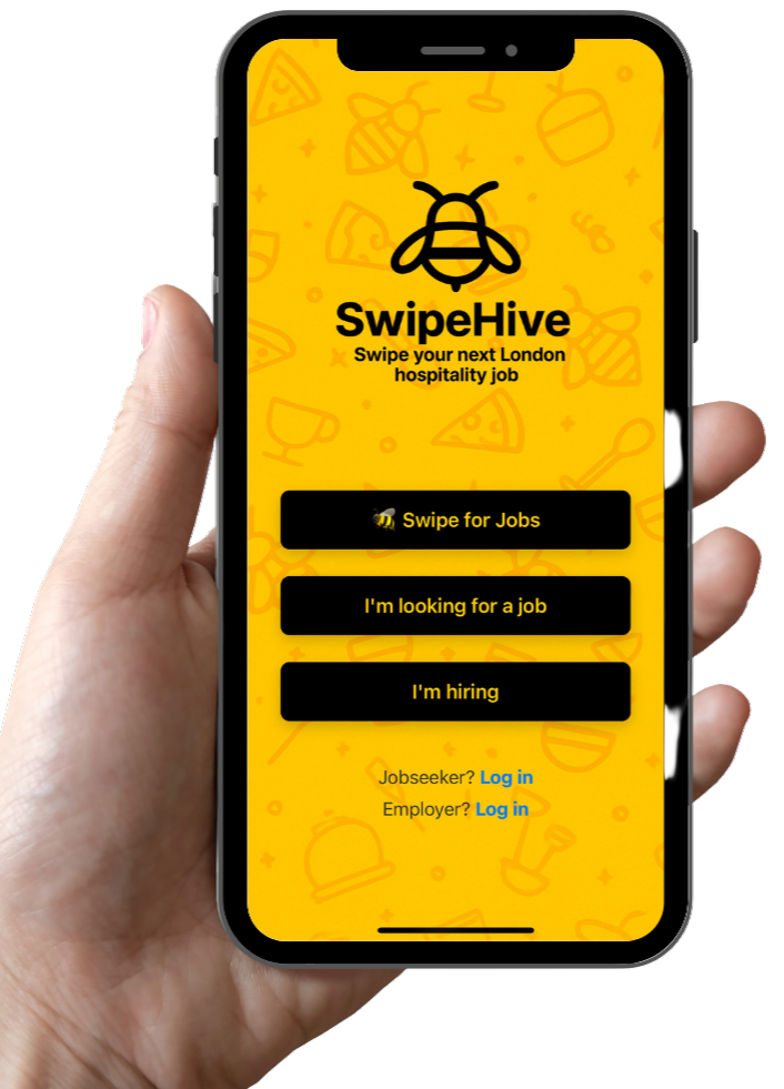 SwipeHive app preview in hand