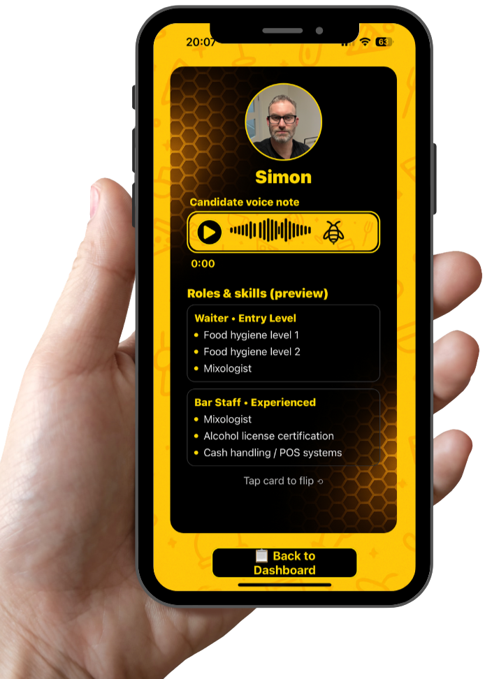 London hospitality venue hiring staff